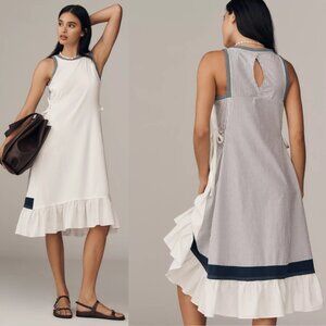 Anthropologie Daily Practice Ball Toss Pleated Midi Tank Dress XS new with tag